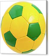 Green And Yellow Soccer Ball Canvas Print