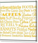 Green Packers Game Day Food 3 Canvas Print