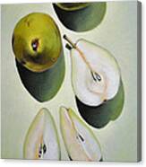 Green Pears - Pastel Canvas Print
