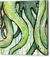 Green Tentacles Canvas Print