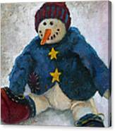 Grinning Snowman Canvas Print