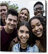 Group Of Teens Canvas Print