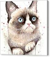 Grumpy Cat Watercolor Canvas Print