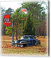 Gulf Station Old Chrysler Canvas Print