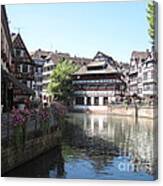 Half-timbered Houses In Strasbourg Canvas Print