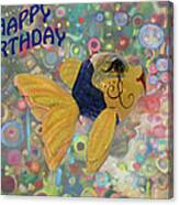 Happy Birthday Fish Party Card Canvas Print