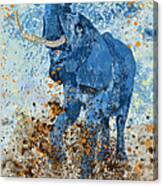 Happy Blue Elephant Canvas Print