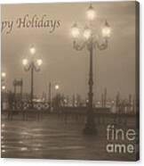 Happy Holidays With Venice Lights Canvas Print