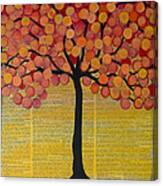 Happy Tree In Orange Canvas Print