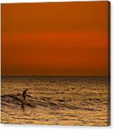 Hawaiian Sunset Surfing Canvas Print