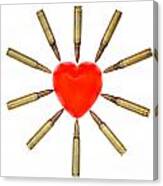 Heart And Bullets Canvas Print