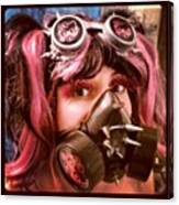 #hellokitty #gasmask #goggles #mask Canvas Print