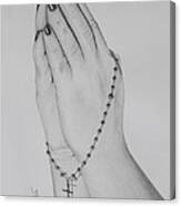 Her Praying Hands Canvas Print