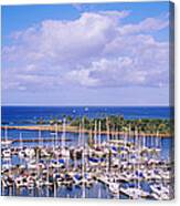 High Angle View Of Boats In A Row, Ala Canvas Print