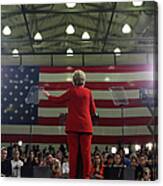 Hillary Clinton Campaigns In Ohio Ahead Canvas Print