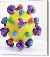 Hiv Virus Particle Canvas Print