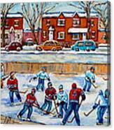 Hockey Rink At Van Horne Montreal Canvas Print
