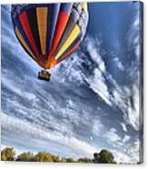 Hot Air Balloon In A Vivid Blue Sky Canvas Print