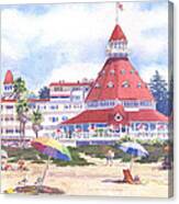 Hotel Del Coronado Beach Canvas Print
