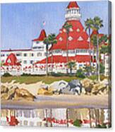 Hotel Del Coronado Reflected Canvas Print