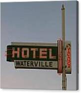 Hotel Waterville Neon Sign Canvas Print