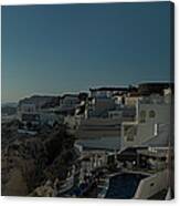 Hotels On The West Coast Of Santorini Canvas Print
