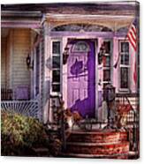 House - Porch - Cranford Nj - Lovely In Lavender Canvas Print