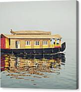 Houseboat Sailing On Vembanad Canvas Print