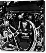 Hrd Vincent Motorcycle Monochrome Canvas Print