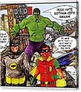 Hulk Destroys Gotham City 1961 Canvas Print