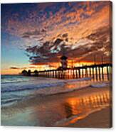 Huntington Beach Pier Sunset Canvas Print