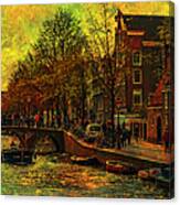 I Amsterdam. Vintage Amsterdam In Golden Light Canvas Print