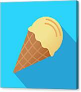 Ice Cream Cone Icon Flat Canvas Print