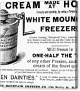 Ice Cream Freezer, 1889 Canvas Print