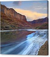 Ice On The Colorado River In Cataract Canyon Canvas Print