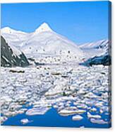 Icebergs In Portage Lake And Portage Canvas Print