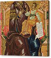 Icon Of The Virgin And Child With Archangels And Prophets Canvas Print