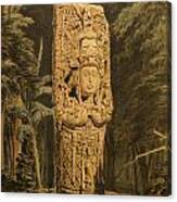 Idol At Copan By Frederick Catherwood Canvas Print