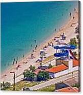 Idyllic Turquoise Beach Aerial View Canvas Print