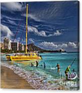 Idyllic Waikiki Beach Canvas Print