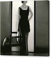 Ilka Chase In A Crepe Evening Gown Canvas Print