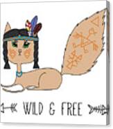Indian Native American Cat Sketch Canvas Print