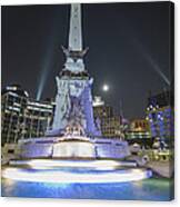Indianapolis Indiana Monument Circle Night 2 Canvas Print