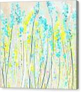 Indoor Spring- Yellow And Teal Art Canvas Print