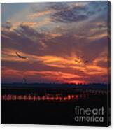 Inlet Sunset Throw Pillow Canvas Print