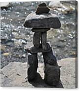 Inukshuk By The Water Canvas Print