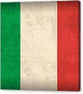 Italy Flag Vintage Distressed Finish Canvas Print