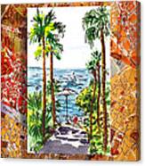 Italy Sketches Palm Trees Of Sorrento Canvas Print