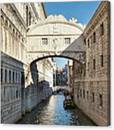 Italy, Venice, View Of Bridge Of Sighs Canvas Print