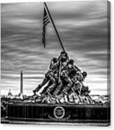 Iwo Jima Monument Black And White Canvas Print